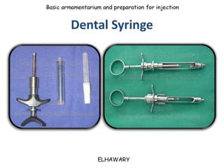 Armamentarium utilized for dental anesthesia