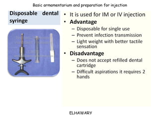 Armamentarium utilized for dental anesthesia