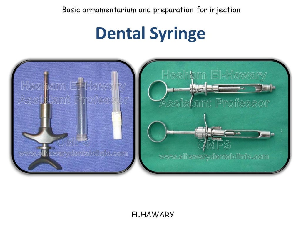 Armamentarium utilized for dental anesthesia