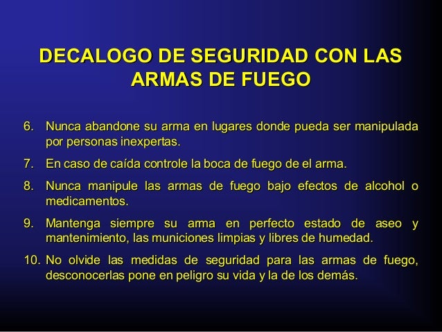 Decalogo De Seguridad Con Las Armas De Fuego Guatemala