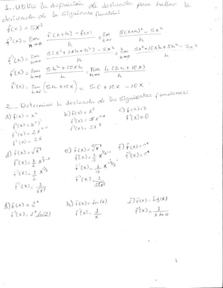 Ejercicios de derivadas