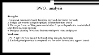 COMPLETE IN DEPTH STUDY ABOUT THE BRAND ARMANI