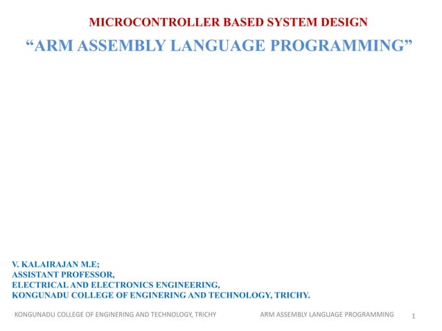 Arm assembly language programming | PPTX