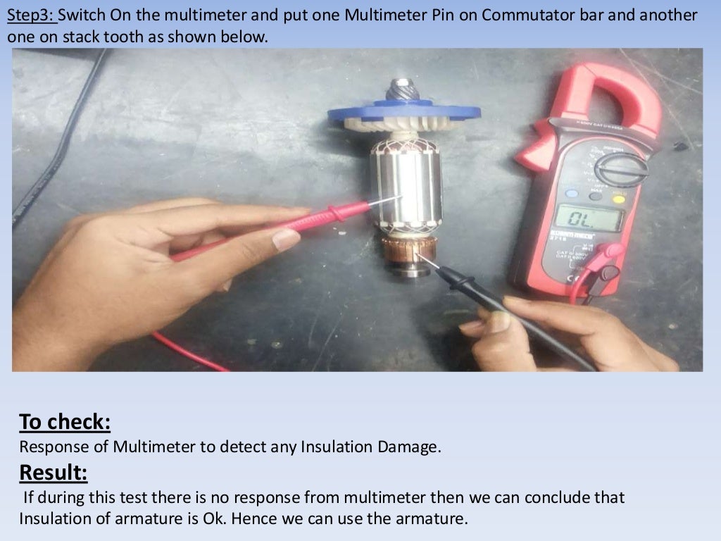 Armature & field coil inspection