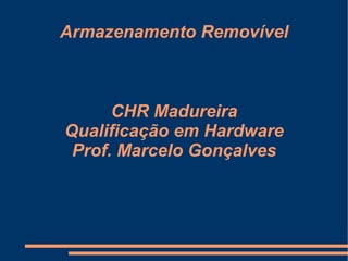 Armazenamento Removível CHR Madureira Qualificação em Hardware Prof. Marcelo Gonçalves 
