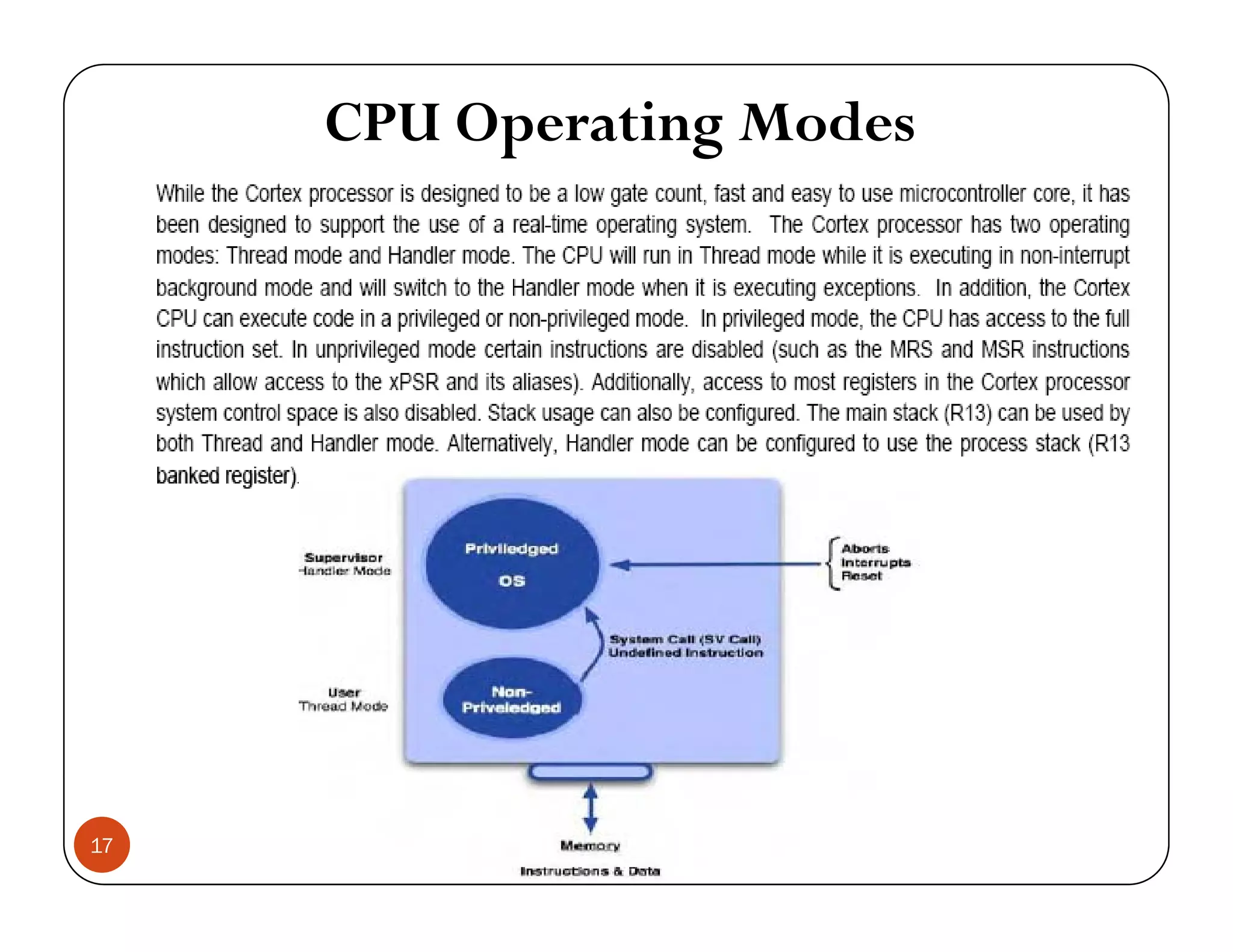 CPU Operating Modes 17 