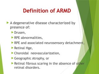 ARMD.pptx age related macular degeneration | PPTX