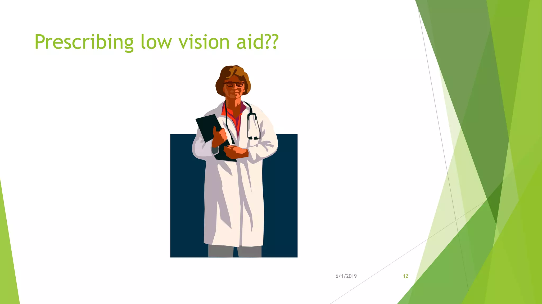 Prescribing low vision aid??
6/1/2019 12
 