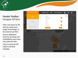 Project mapping, monitoring and data management tools for Africa RISING