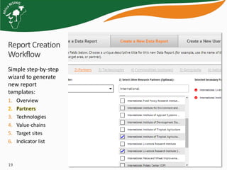 Project mapping, monitoring and data management tools for Africa RISING
