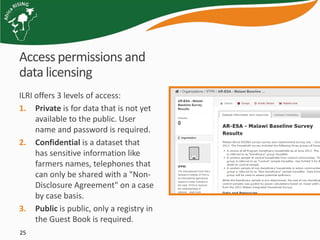 Project mapping, monitoring and data management tools for Africa RISING