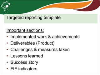 Monitoring and evaluation at the Africa RISING ESA project level