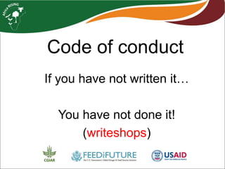 Monitoring and evaluation at the Africa RISING ESA project level