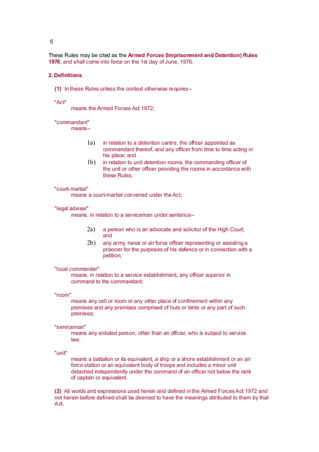 Kaedah Kaedah Angkatan Tentera Penjaraan Dan Tahanan 1976