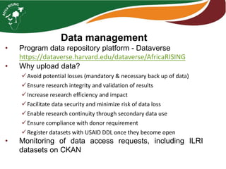 Monitoring, Evaluation, and Data Management
