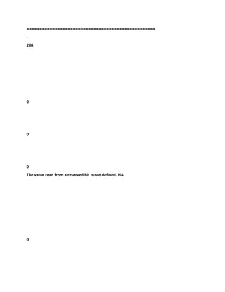 ==================================================
-
208
0
0
0
The value read from a reserved bit is not defined. NA
0
 