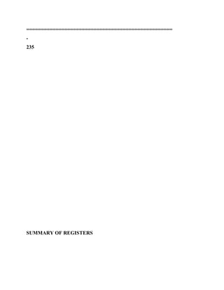 ==================================================
-
235
SUMMARY OF REGISTERS
 