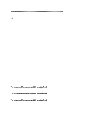 ==================================================
-
267
The value read from a reserved bit is not defined.
The value read from a reserved bit is not defined.
The value read from a reserved bit is not defined.
 
