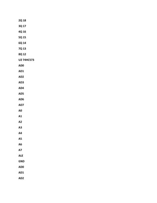 2Q 18
3Q 17
4Q 16
5Q 15
6Q 14
7Q 13
8Q 12
U2 74HC573
AD0
AD1
AD2
AD3
AD4
AD5
AD6
AD7
A0
A1
A2
A3
A4
A5
A6
A7
ALE
GND
AD0
AD1
AD2
 