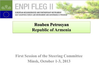 Rouben Petrosyan
Republic of Armenia

First Session of the Steering Committee
Minsk, October 1-3, 2013

 