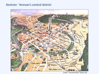 Kentron: Yerevan’s central district
Credit: “Virtual Yerevan” (haias.net)
Freedom
Square
 