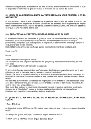 Armería, cartuchería y balística