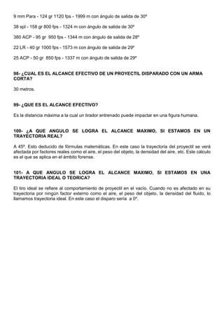 Armería, cartuchería y balística