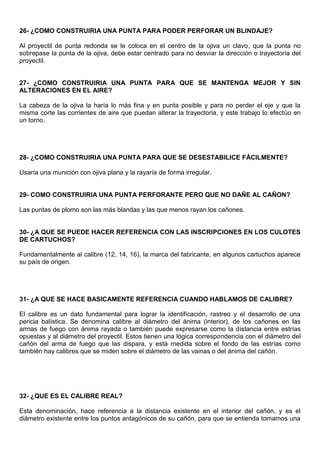 Armería, cartuchería y balística