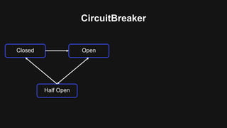 CircuitBreaker
Half Open
Closed Open
 
