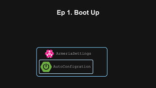 Ep 1. Boot Up
AutoConfigration
ArmeriaSettings
 