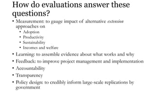 Improving evidence on the impact of agricultural research and extension: Reflections on CSISA’s experience
