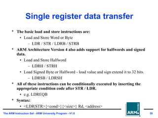 Strb Function Help Assembly Code Arm ARMInst.ppt