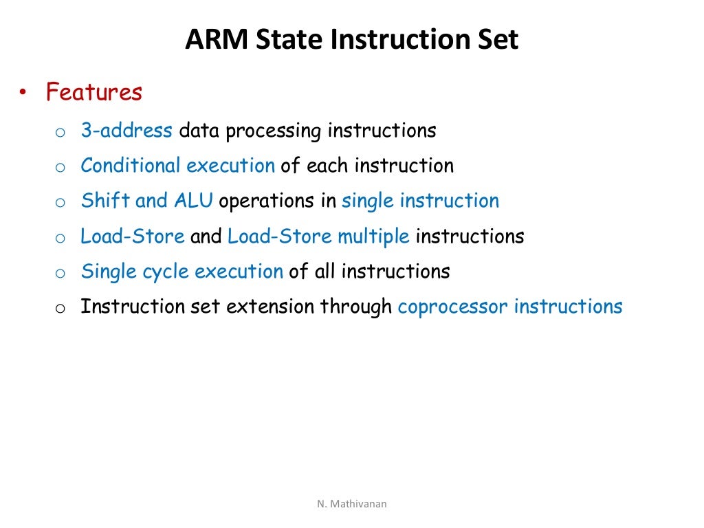Arm instruction set