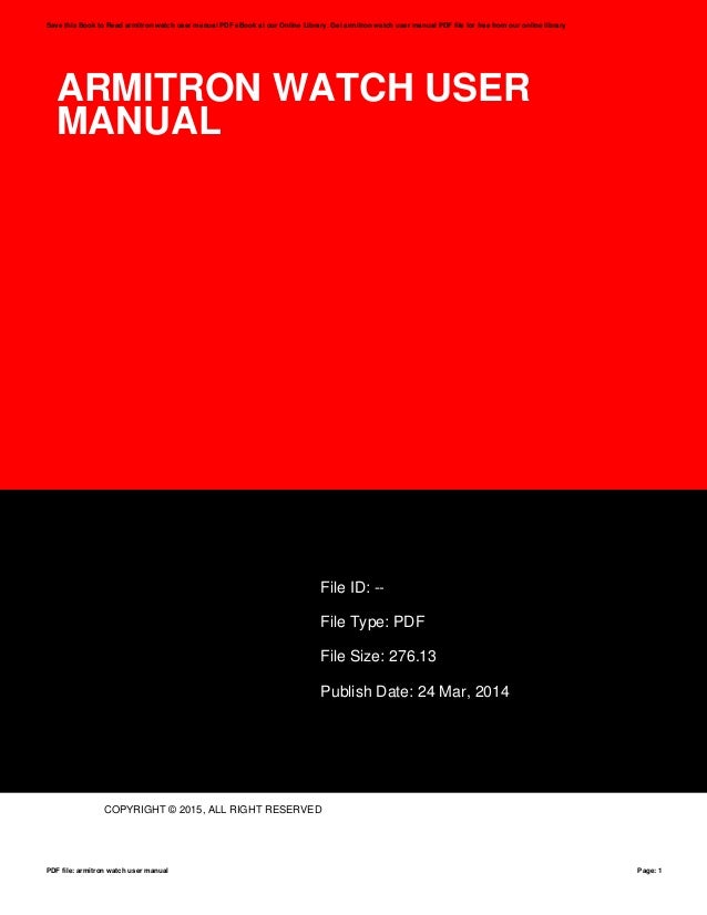 armitron watch user manual
