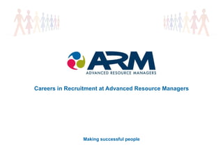 Making successful people Careers in Recruitment at Advanced Resource Managers 