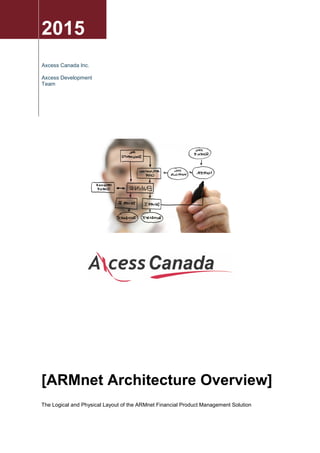 2015
Axcess Canada Inc.
Axcess Development
Team
[ARMnet Architecture Overview]
The Logical and Physical Layout of the ARMnet Financial Product Management Solution
 