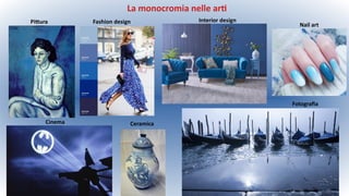 La monocromia nelle arti
Pittura
Nail art
Fashion design Interior design
Cinema
Fotografia
Ceramica
 