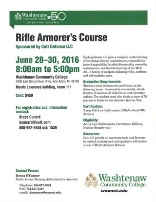 Armorer in service course flyer