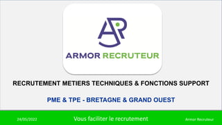 09/05/2018 L’emploi sur-mesure Assemblée générale
24/05/2022 Vous faciliter le recrutement Armor Recruteur
RECRUTEMENT MET...