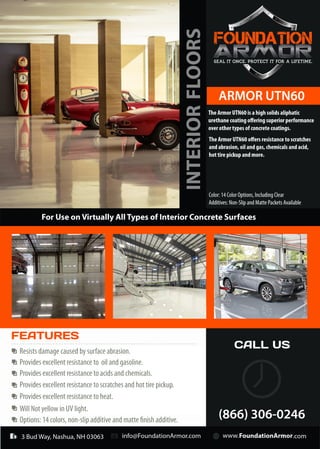 Armor UTN60 Garage Floor Coating for Concrete Floors
