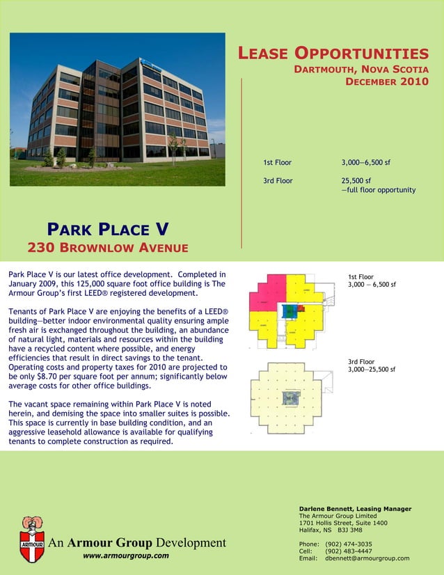 Quality office space for lease in Halifax Armour Group Limited