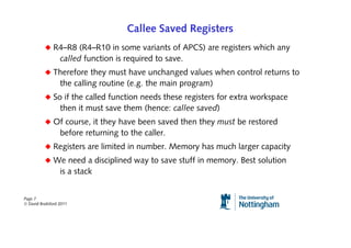 ARM procedure calling conventions and recursion | PDF