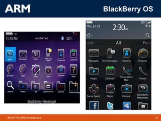 21TM 2139v10 The ARM Architecture
BlackBerry OS
 