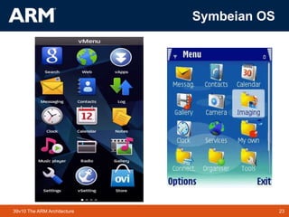23TM 2339v10 The ARM Architecture
Symbeian OS
 