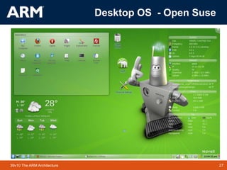 27TM 2739v10 The ARM Architecture
Desktop OS - Open Suse
 