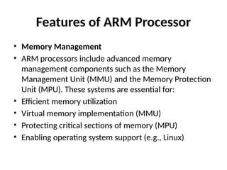 Comprehensive Overview of ARM Processors: Architecture, Features, and ...