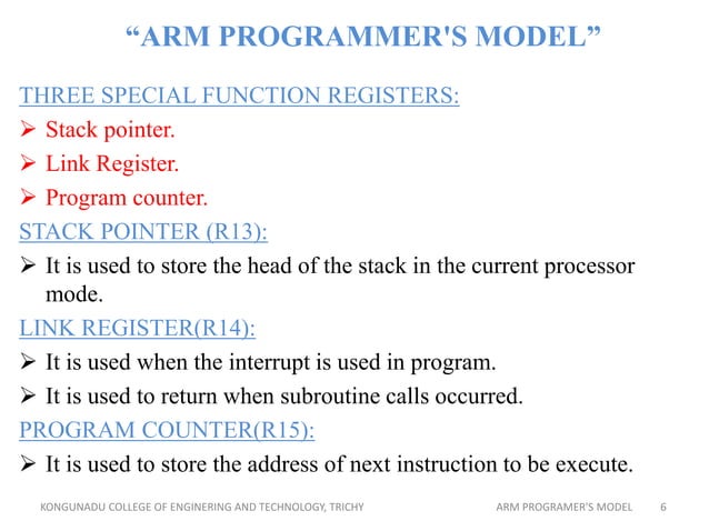 Arm programmer's model | PPTX
