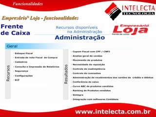 Empresário ®  Loja - funcionalidades Funcionalidades 