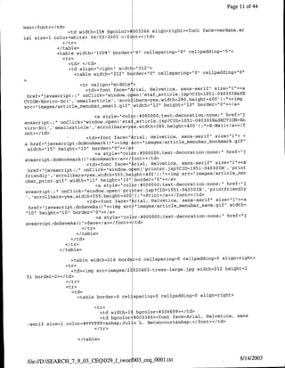 Page II of 44



          man/fot><td><td width=15,% bgcolor= 003366 align=right><foflt face=verdana,ar
jia       size=1 calor=white> 04/03/2003 <Ifcnt></td>

                  </table>
                  <table width='l00%" border="0" cellspacing="O" cellpadding="15">
                    <tr>
                      <td> </td>
                      <td align="right" widt.="212">
                         <table width='212" bcrder='0" cellspacing="O" cellpadding="Q"

                     <tr valign="middle'>
                       <td><font face="Arial, Helvetica, sans-serif' size="l"'><a
 href="javascript:;" onClick="1window.open( 'etaf-article.jsp?CID=1051-04O3O3B&SE
                                                                      40 0
                                                                           ');"<m
CTTON=Enviro-Scit,'emailarticle', 'scrollbars=yes,width=280,height=
src="'images/article-menubar-email.gif" width="112"1 height="l10" border="0"></a>

                             <a style="calor:#000000;text-decorationrnn~fe;' href="j
avascript:;" onClick="window.opef~l(eta -_article.jSP?CID=1051i040303B&SECTION=Efl
                                                                       ;">E-Mail-</a></f
viro-Sci', 'emailarticle , 'scrollbars~y s,width=280,height=400')
ont></td>
                      I  <td><font face="Arial, Helvetica, sans-serif" size=1l"> <
                                                                           bookmark.gif"
a href="javascript:doBookmhark()"><img src="images/article menubar
  width="115"1 height="10"  border="Q"></a:
                             <a style="col r:#000000;text-decoratioflflone"' href="j
avascript:doBookmark()">~Bookmark</a></-ont></td>
                         <td><font face=" krial, Helvetica, sans-serif"3 size-"l"-><a
                                                                         4     3
                                                                            0 0 B', 'print
  href="javascript:;" onClick="window.o en(lprinter.jsp?CID=1051iO
                                      5
friendly', 'scrollbars=yes,width=55 ,he ght=400') ;"><img src="images/articlejfmen
ubar-print.gif" width="11l" height="10" border="0"></a>
                             <a style="col )r:#000000;text-decoratiofl:none;" href="j
                                                                4 3 3      'printfriendly
avascript:;" onClick="window.open( 'pri ter.jsp?CID=1051-0 0 O B',
                                        400
    'scrollbars=yes,width=555,height=
      I
                                            '); ">Print</a></fcoit></td>
                          <td><font face="krial, Helvetica, sans-serif" size="1"><a
                                                                                    width=
  href="javascript:doSaveAso()"><img src=u'images/articleilrenubar-save.gif"
 "110" height="10"1 border="0"></a>
                             <a stYle="col r:#000000;text-decorationflone"' href="j
 avascript:doSaveAso()">Save</a></font></td>
                     </tabl>

                         </table>



                 <table width=216 bard r=0 cellspacingQO cellpadding0O align=right>
               <tr>
                 <td><img src=images/ C030403-trees-large.jp9 width=212 height=l
                                     2

 51 border=2></td>

                     <tr>
                       <td>
                          <table border=0 cel spacing=0 cellpadding0O align=right>


                            <td width=l( bgcolor=#336699></td>
                            <td bgcolor:#003366><font face=Arial, Helvetica, sans
  -serif size=l color=#FFFFFF>&nbsp;Jul a L. Betancourt&nbsp;</font></td>


                          </table>



                                              003sceq9001.txt                          8/14/2003
  file://D:SEARCH_7_9_03-CEQ029__f_iwoc
 