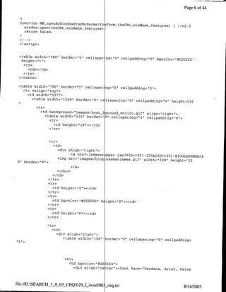 Page 6 of 4


  function mm openBrWindowStayNoParms (th Form, theURL,winj~ame,
    window.open(theURL,winName features)~
                                                                 features)        ( //v2 .0
    return false;


 </script>


 <table width="780" border=IOlr cellspac .ng="O' cellpadding'"O"
                                                                 bgoo=#CCC
  height="1"1>
   <tr>
     <td>•</td>

 </table>

 <table width="780" border=0O cellspacing="O"l cellpadding="0">
   <tr valign="top">
     <td width="157">
       <table width="l00%" border="O" cellspacing=hOnl cellpadding="O"
                                                                       height=250
            <tr>
              <td background=" images/hs hround enviro gif"
                                                               align= "right">
                 <table width="135" border="0' cellspacing'0O" cellpadding=1o'1>
                   <tr>




                  <tr>

                         <div align="right">
                               <a href=indexwr pper.jsp?PID=1051-155&CID=1051lBIOGLASSMAJA
                         <img src="images/biog-assmanjames.gif" width="108'
                                                                            height="13
9" border="O"1>




                     </td>hih=6"<'d
                  <I tr>
                  <tr>
                    <td begcolo="60oo"><        ihtt2><td

                  <tr>
                    <td bgelght="6"></td>        gh='2I><t
                  <Itr>
                  <tr>

                  <tr>
                         <div align="right">
                            <table width="los" border="0" cellspacing="O" cellpadding=




                            <tr>
                              <td bgcolor="#0o3366">
                                 <div align="~ceater"I><font face="Verdana,   Anial,   1-jelve


file://D:SEARCH-7-9-03-CEQO29-fiwoefoO2 seq.txt
                                                                                         8/14/2003
 